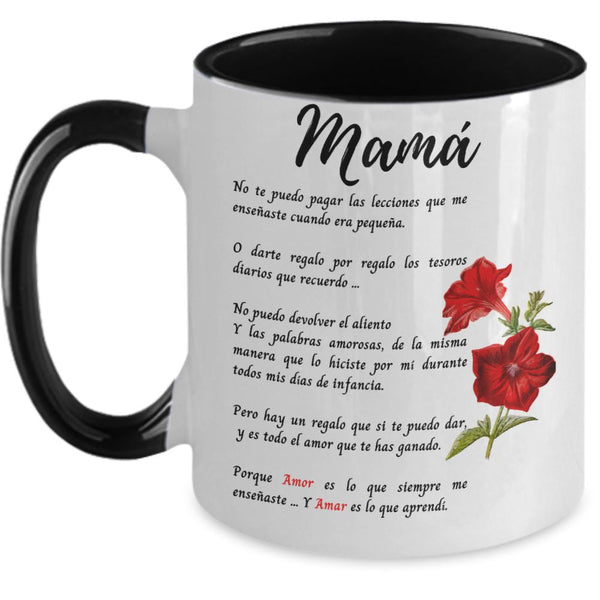 Taza Para mamá - 2 tonos - Te Amo mamá Coffee Mug Regalos.Gifts Two Tone 11oz Mug Black 
