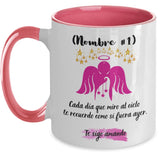 Taza Personalizada para Mamá: Cada día que miro al cielo te recuerdo… Escoge el color de la taza Coffee Mug Regalos.Gifts 11oz Pink 