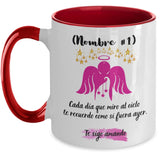 Taza Personalizada para Mamá: Cada día que miro al cielo te recuerdo… Escoge el color de la taza Coffee Mug Regalos.Gifts 11oz Red 