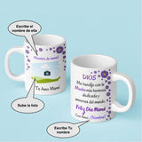 Taza Personalizada para Mamá: Dios me bendijo con la madre más hermosa… Coffee Mug Regalos.Gifts 