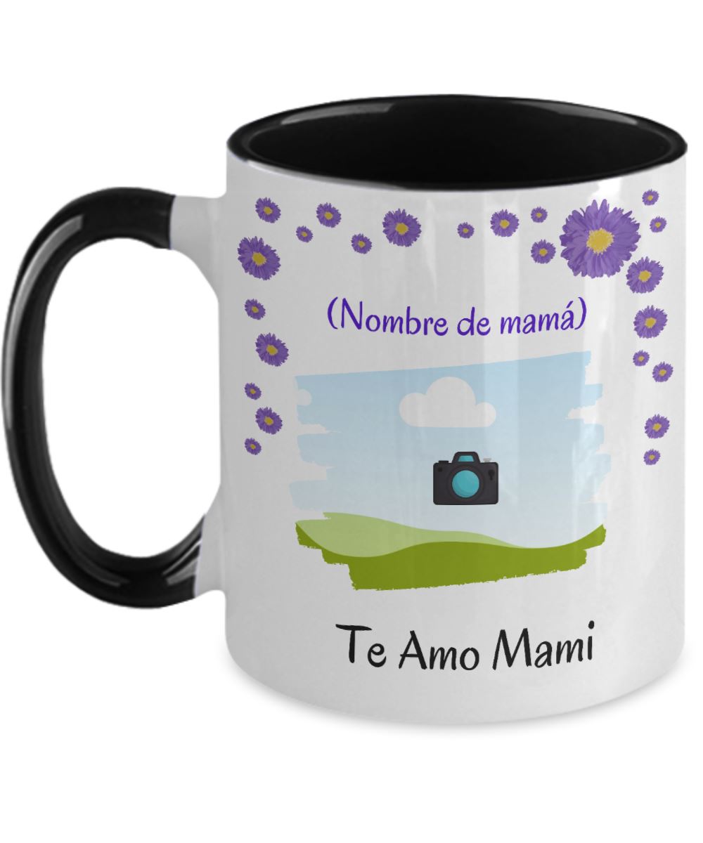 Taza Personalizada para Mamá: Dios me bendijo con la madre más hermosa… Coffee Mug Regalos.Gifts 11oz Black 