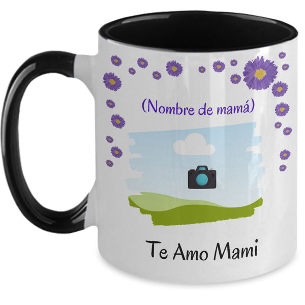 Taza Personalizada para Mamá: Dios me bendijo con la madre más hermosa… Coffee Mug Regalos.Gifts 11oz Black 