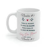 Taza Personalizada para Mamá: Para el Mundo tu eres mi madre… 11 y 15 oz Mug Printify 11oz 