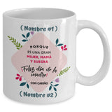 Taza Personalizada para Mamá: Porque es una gran Mujer, Mamá y Suegra. Feliz Día de la Madre Coffee Mug Regalos.Gifts 15oz 