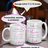 Taza Personalizada Profesiones: Mejor maestra, doctora, cocinera, directora, arquitecta... Coffee Mug Regalos.Gifts 