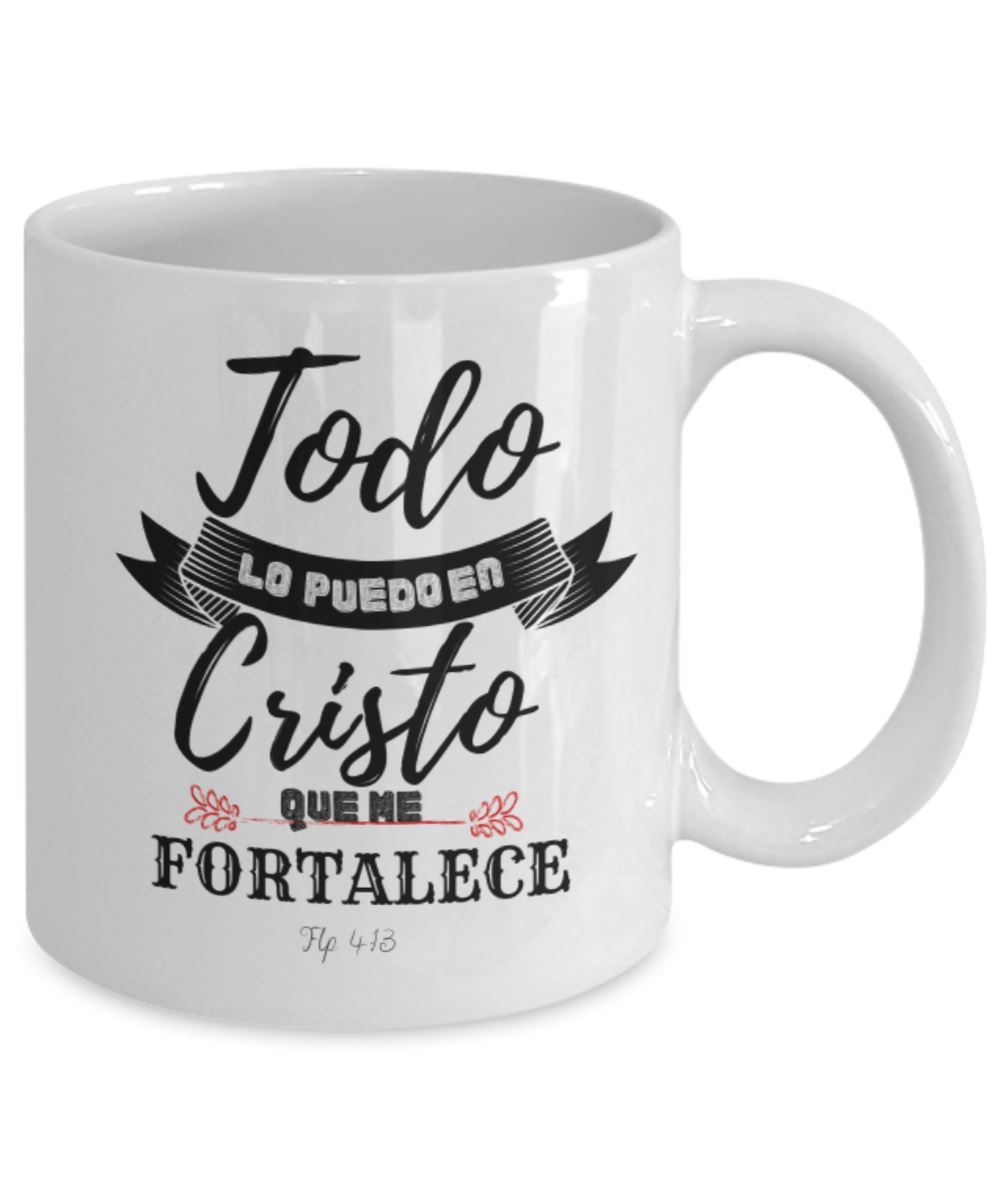 Taza: Todo lo puedo en Cristo Coffee Mug Regalos.Gifts 