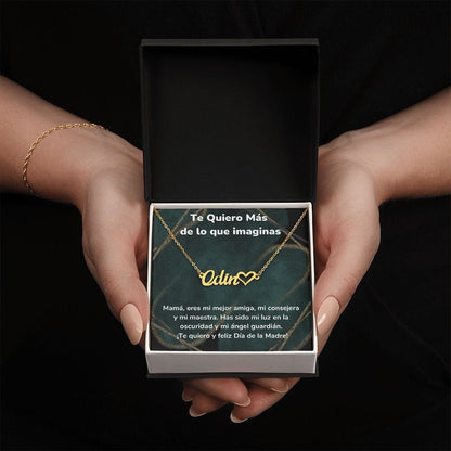 Te Quiero Más de lo que imaginas - Collar Personalizado Con Nombre Corazón - Mamá Jewelry/NameNecklaceHeart <p>Acabado en Oro Amarillo de 18 quilates</p> Standard Box 