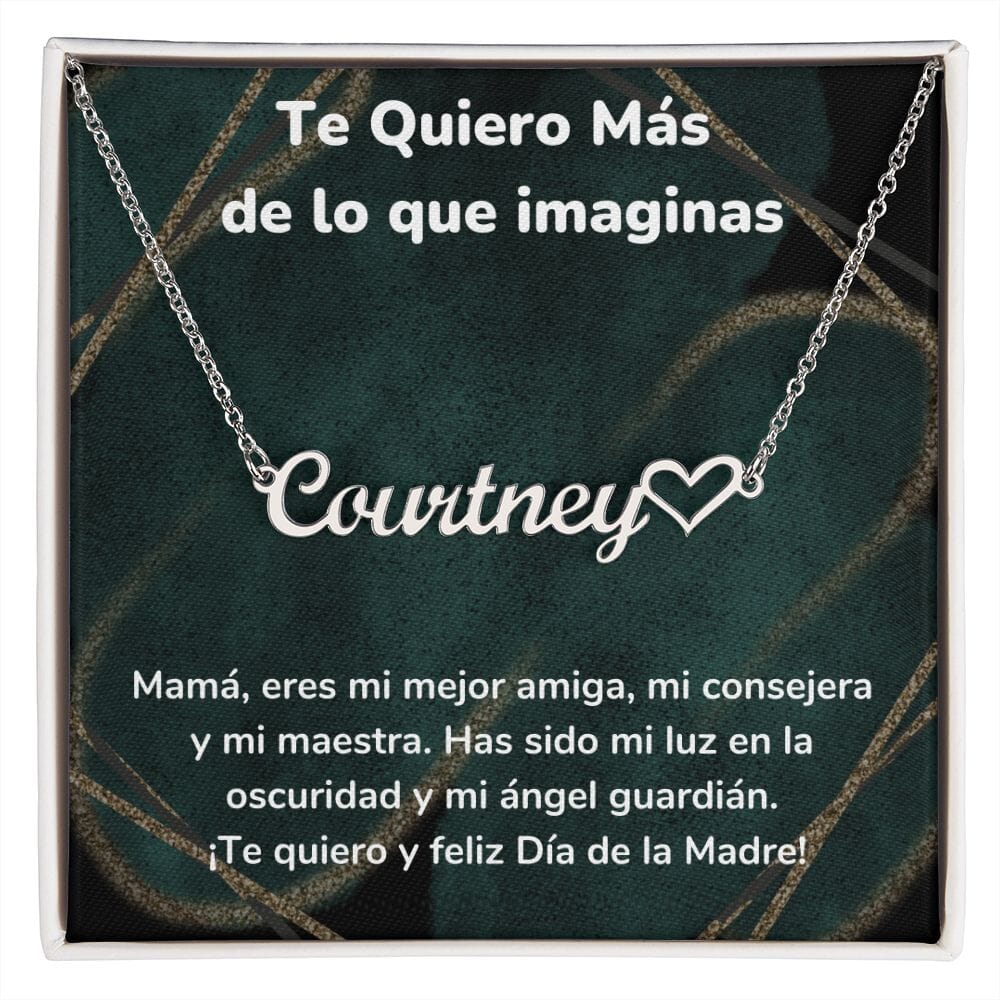 Te Quiero Más de lo que imaginas - Collar Personalizado Con Nombre Corazón - Mamá Jewelry/NameNecklaceHeart 
