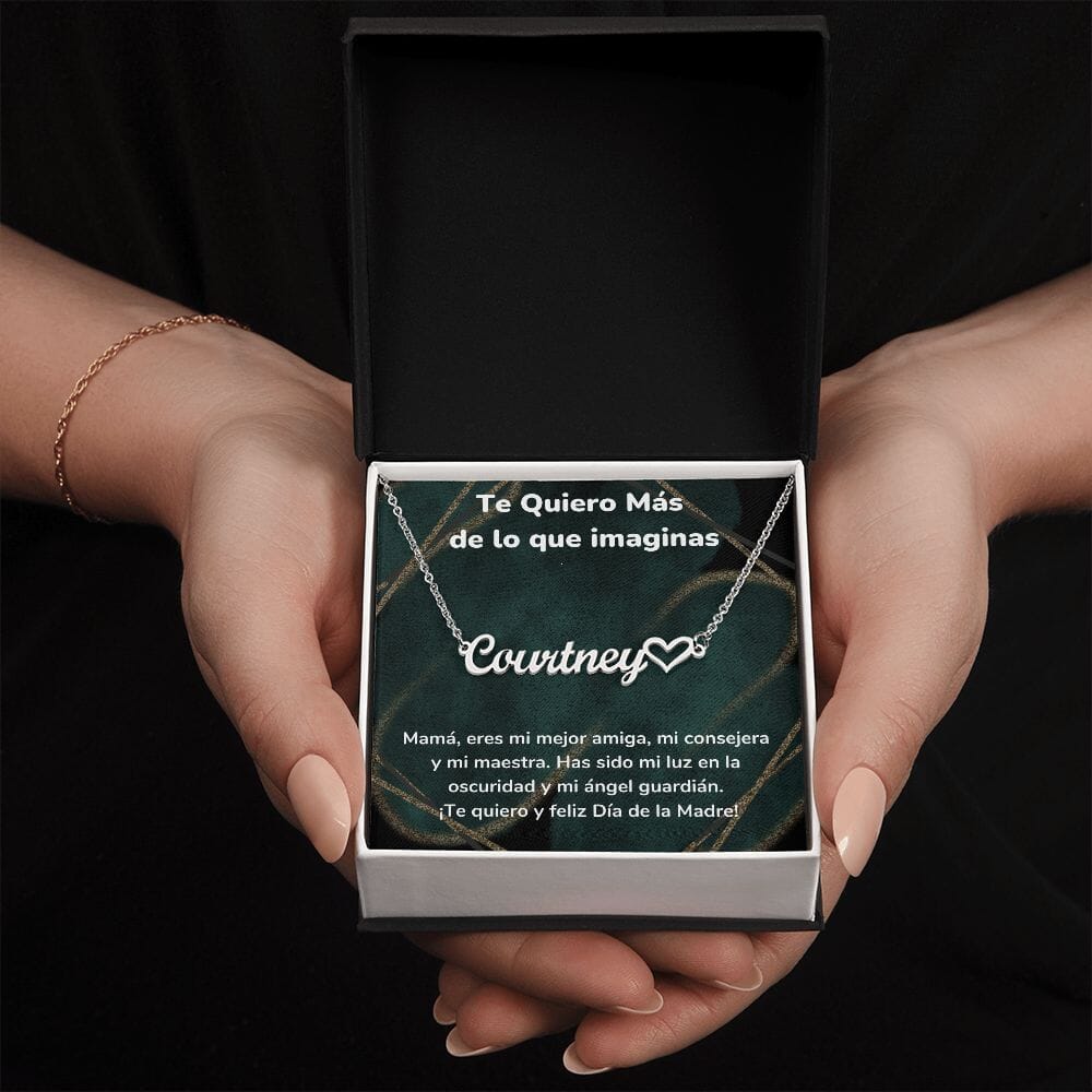 Te Quiero Más de lo que imaginas - Collar Personalizado Con Nombre Corazón - Mamá Jewelry/NameNecklaceHeart Acero inoxidable pulido Standard Box 