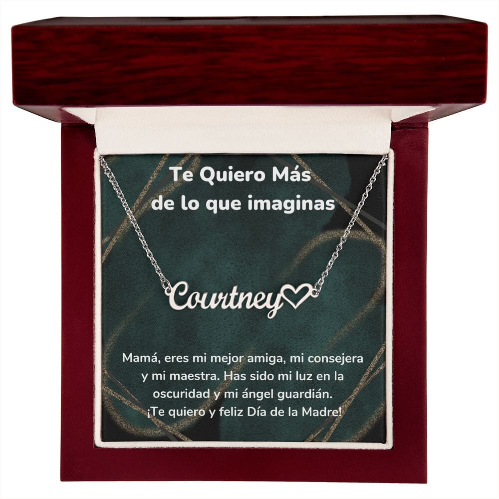 Te Quiero Más de lo que imaginas - Collar Personalizado Con Nombre Corazón - Mamá Jewelry/NameNecklaceHeart 