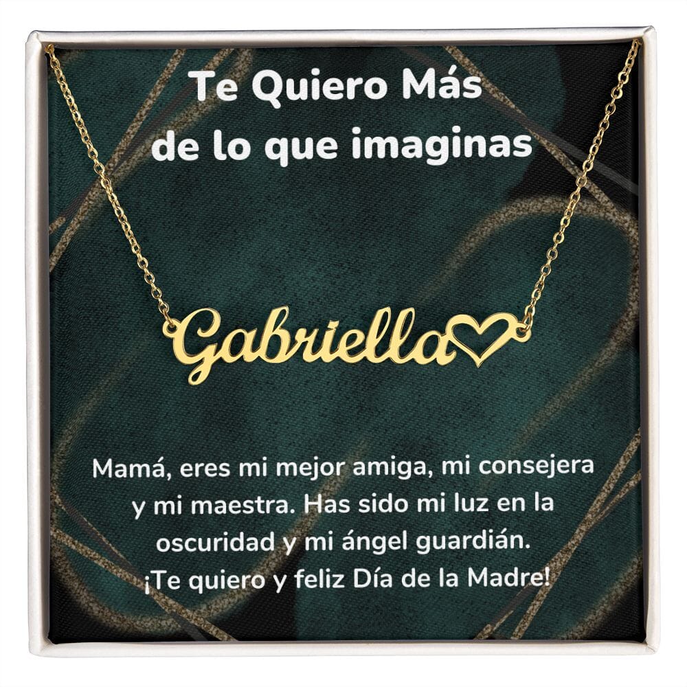 Te Quiero Más de lo que imaginas - Collar Personalizado Con Nombre Corazón - Mamá Jewelry/NameNecklaceHeart 