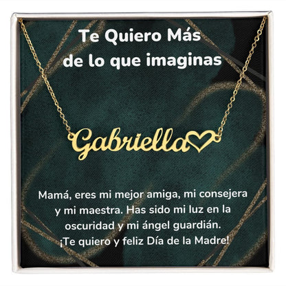 Te Quiero Más de lo que imaginas - Collar Personalizado Con Nombre Corazón - Mamá Jewelry/NameNecklaceHeart 