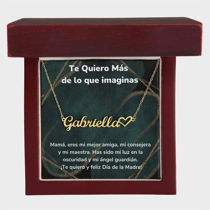 Te Quiero Más de lo que imaginas - Collar Personalizado Con Nombre Corazón - Mamá Jewelry/NameNecklaceHeart 