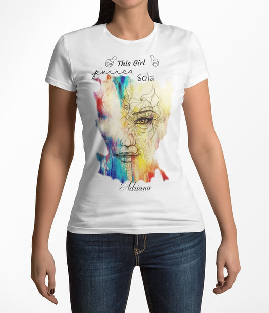 This Girl Perrea Sola - Playera Personalizada de manga corta unisex T-Shirt 