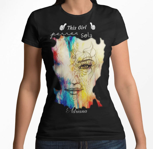 This Girl Perrea Sola - Playera Personalizada de manga corta unisex T-Shirt black S 