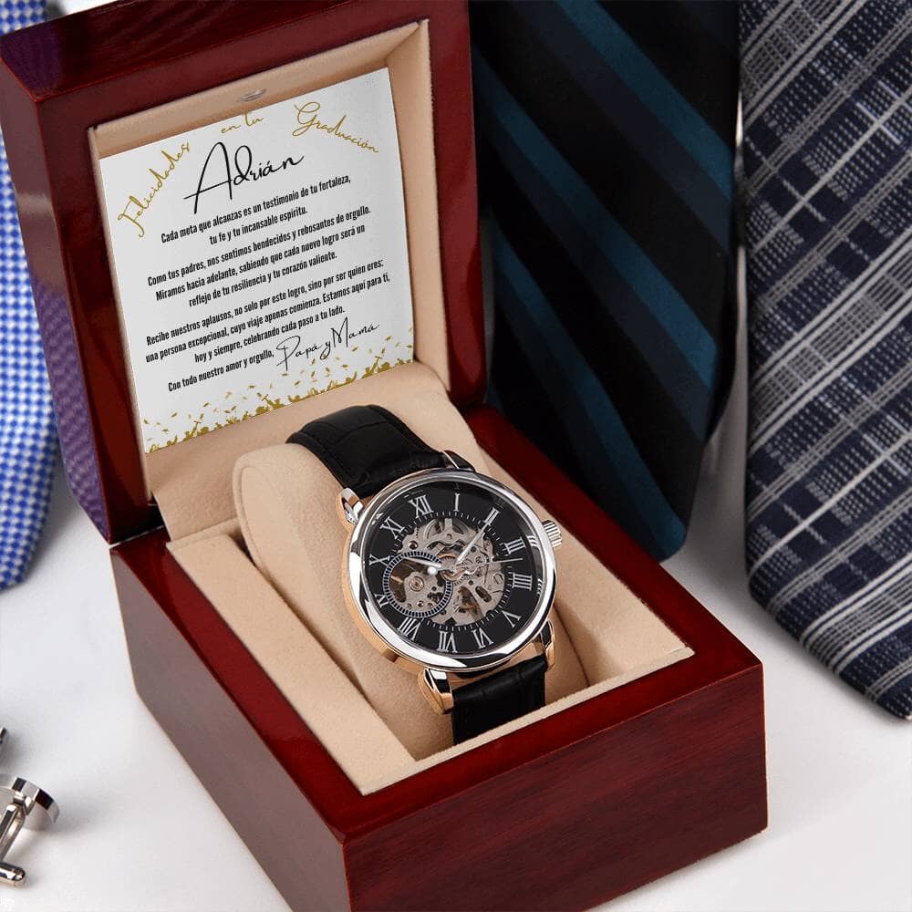 Tiempo Eterno: Un Reloj y Palabras que Marcan el Comienzo de tu Legado Jewelry/Watch 