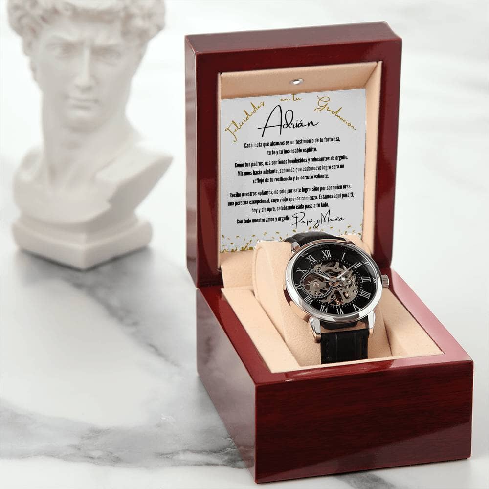Tiempo Eterno: Un Reloj y Palabras que Marcan el Comienzo de tu Legado Jewelry/Watch 