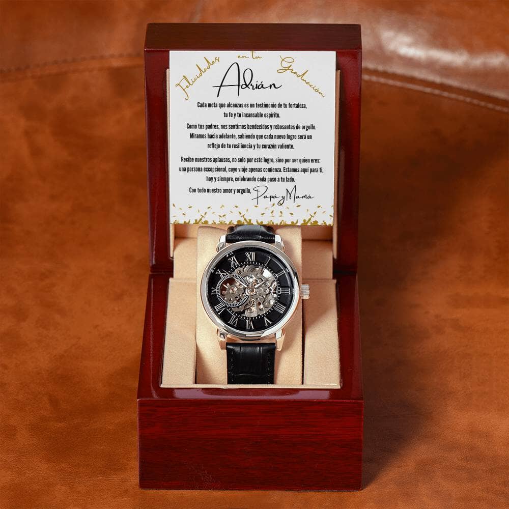 Tiempo Eterno: Un Reloj y Palabras que Marcan el Comienzo de tu Legado Jewelry/Watch 