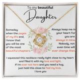 To My Daughter - I KNOW YOU WILL BE ONE OF MY BEST CHAPTERS - Love Knot Necklace Jewelry ShineOn Fulfillment 18K Yellow Gold Finish Standard Box 