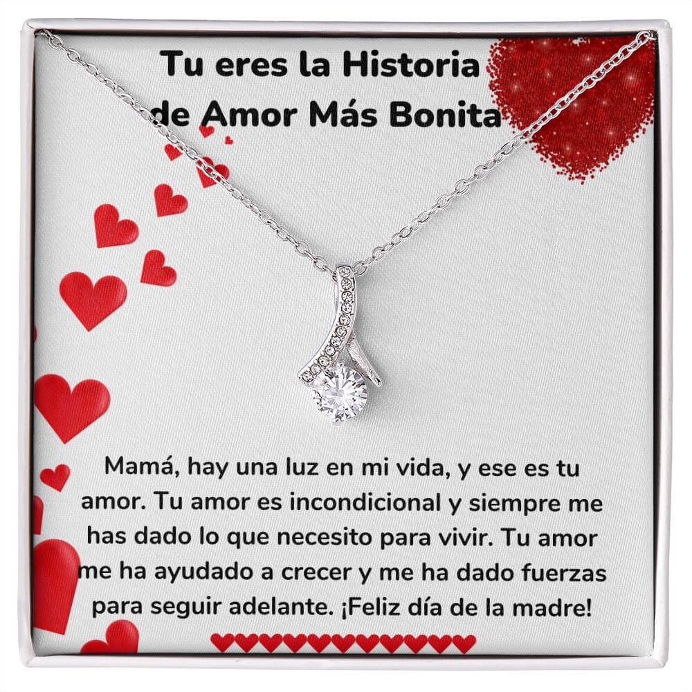 Tu eres la Historia de Amor Más Bonita Collar Belleza Seductora (Alluring Beauty) Para Mamá Jewelry/AlluringBeauty Acabado en oro blanco de 14 k Standard Box 