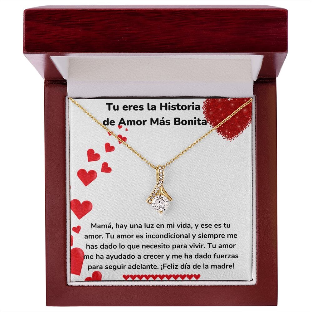 Tu eres la Historia de Amor Más Bonita Collar Belleza Seductora (Alluring Beauty) Para Mamá Jewelry/AlluringBeauty Acabado en Oro Amarillo de 18 quilates Luxury Box 