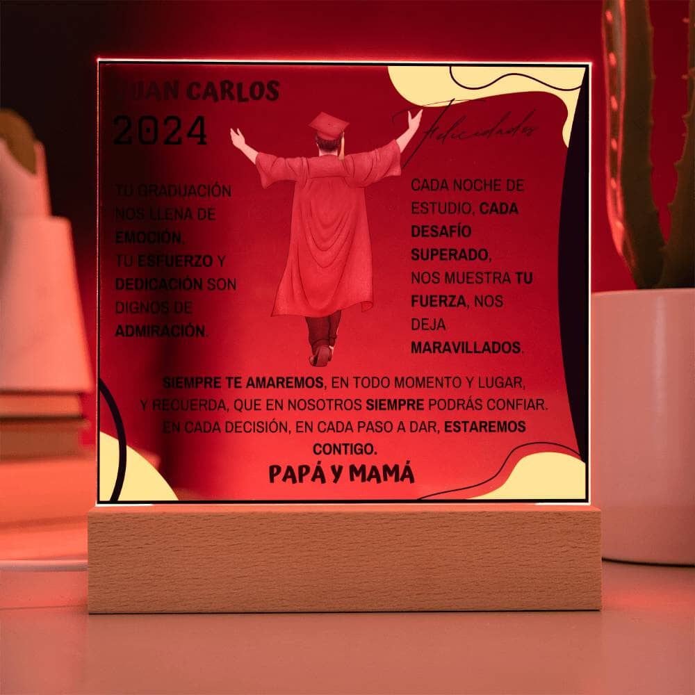 Tu esfuerzo y dedicación son dignos de admiración - Placa Acrílica de Graduación Personalizada Acrylic/Square 