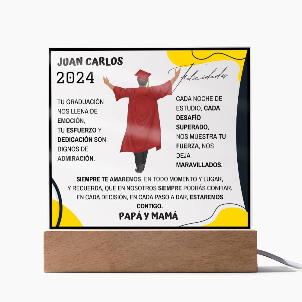 Tu esfuerzo y dedicación son dignos de admiración - Placa Acrílica de Graduación Personalizada Acrylic/Square 