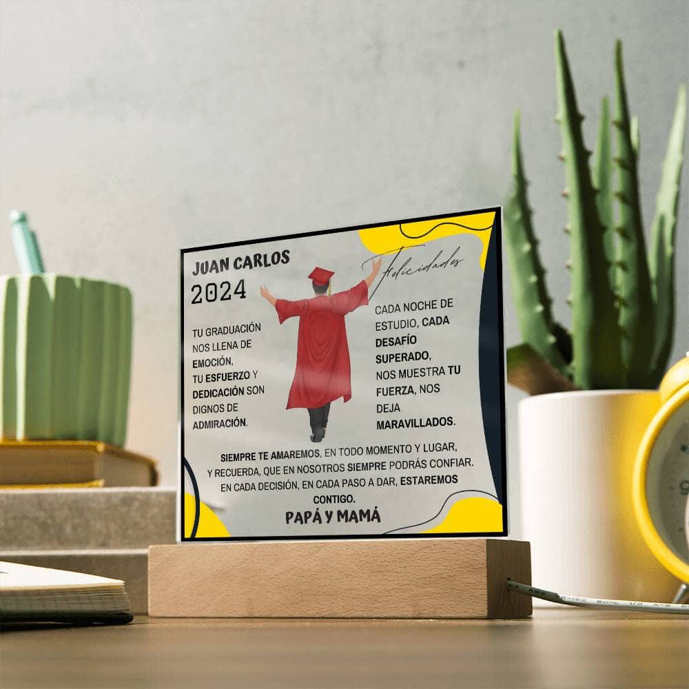 Tu esfuerzo y dedicación son dignos de admiración - Placa Acrílica de Graduación Personalizada Acrylic/Square 