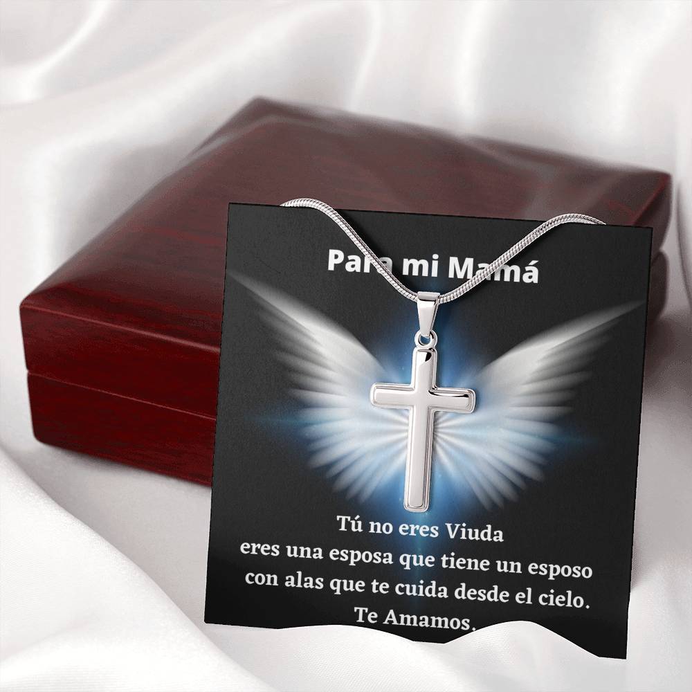 Tú no eres una viuda… Collar con Cruz y tarjeta personalizada para mamá que su esposo se ha ido al cielo. Jewelry 