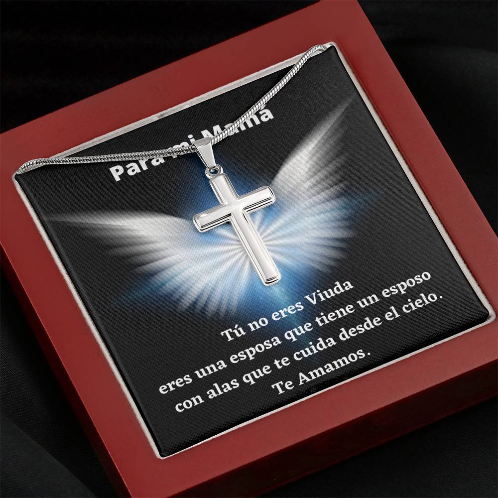 Tú no eres una viuda… Collar con Cruz y tarjeta personalizada para mamá que su esposo se ha ido al cielo. Jewelry 
