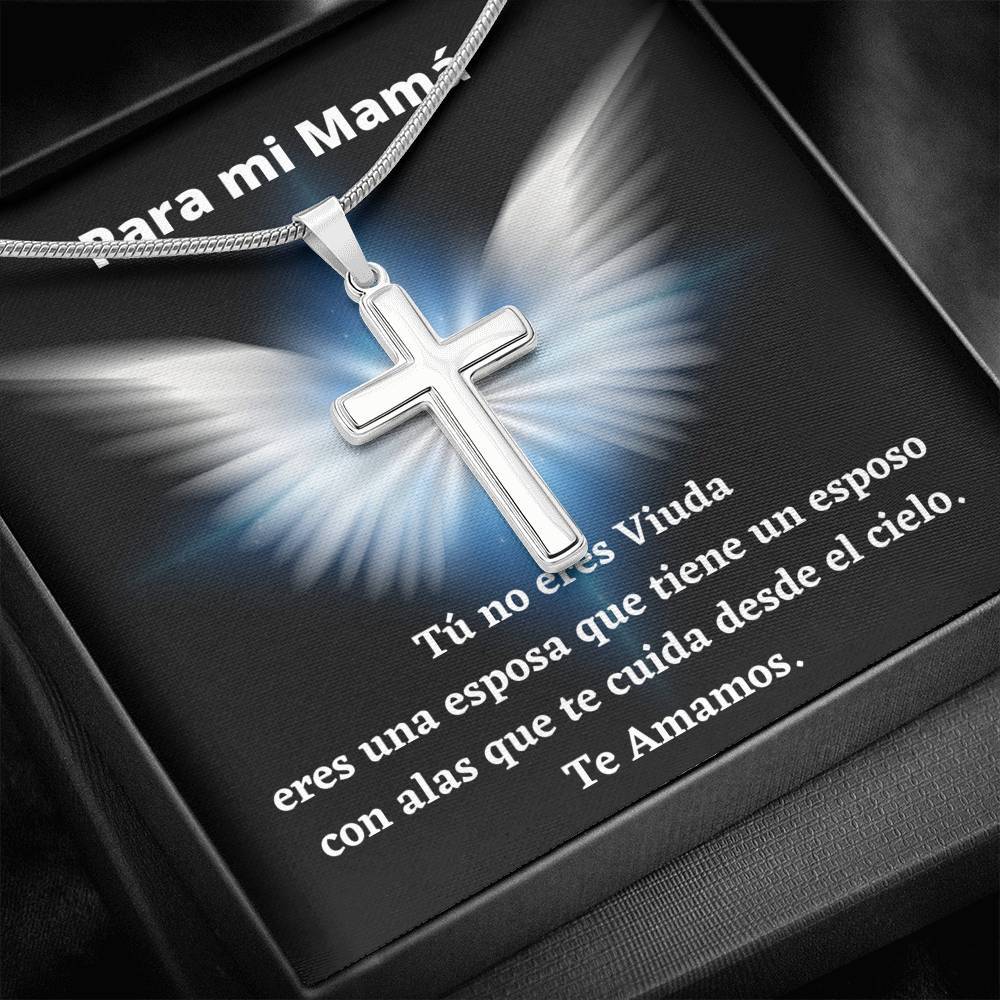 Tú no eres una viuda… Collar con Cruz y tarjeta personalizada para mamá que su esposo se ha ido al cielo. Jewelry 
