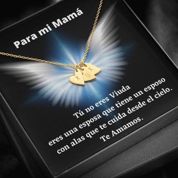 Tú no eres una viuda, eres una esposa… Collar de corazones con 1, 2 o 3 dijes de corazón, en plata o amarillo. Escoge la letra o símbolo Jewelry 18K Yellow Gold Finish - 3 Hearts 