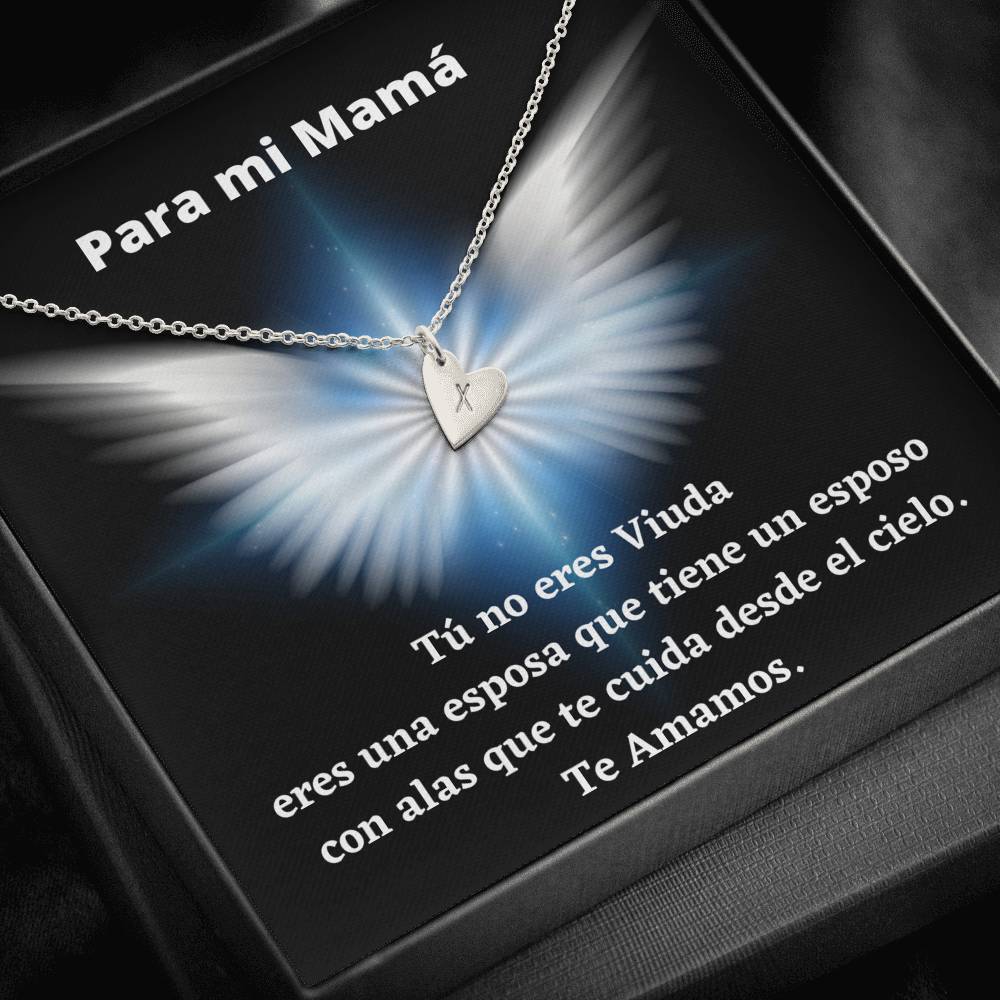 Tú no eres una viuda, eres una esposa… Collar de corazones con 1, 2 o 3 dijes de corazón, en plata o amarillo. Escoge la letra o símbolo Jewelry Sterling Silver - 1 Heart 