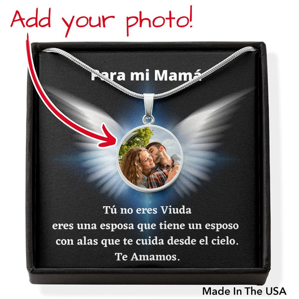 Tú no eres una viuda, eres una esposa que tiene un esposo con alas. Collar con foto Jewelry Luxury Necklace (.316 Surgical Steel) No 