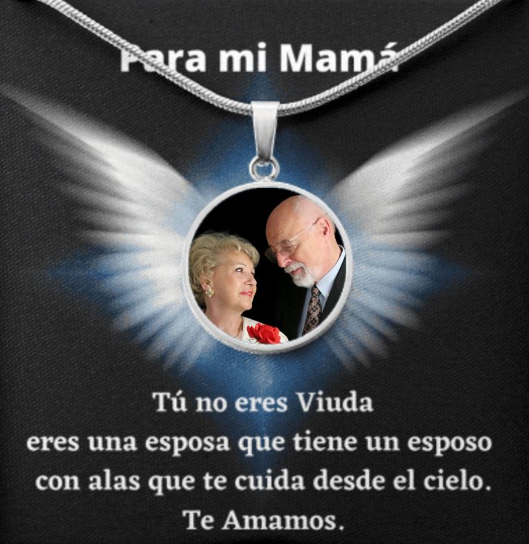 Tú no eres una viuda, eres una esposa que tiene un esposo con alas. Collar con foto Jewelry 