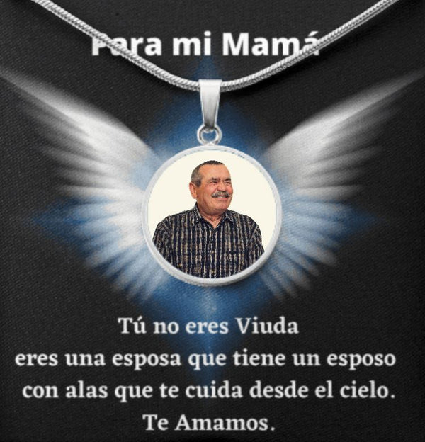 Tú no eres una viuda, eres una esposa que tiene un esposo con alas. Collar con foto Jewelry 