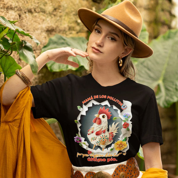Último Pío: Camiseta Exclusiva 'Mamá de los Pollitos' - El Regalo Perfecto para Mamá T-Shirt Printify Black S 