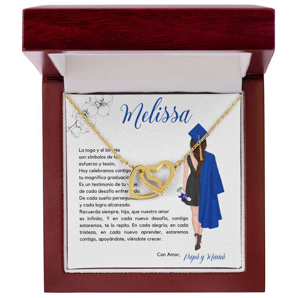 Un Abrazo Eterno de Amor y Orgullo: Collar Corazones Entrelazados con Tarjeta Personalizada Jewelry/InterlockingHearts Acabado en Oro Amarillo de 18 quilates Luxury Box 