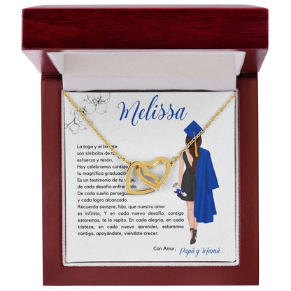 Un Abrazo Eterno de Amor y Orgullo: Collar Corazones Entrelazados con Tarjeta Personalizada Jewelry/InterlockingHearts Acabado en Oro Amarillo de 18 quilates Luxury Box 