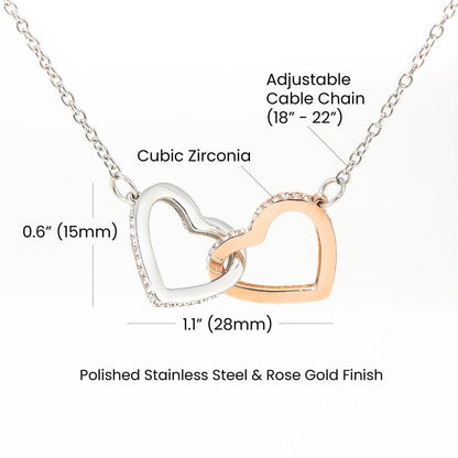 Un Abrazo Eterno de Amor y Orgullo: Collar Corazones Entrelazados con Tarjeta Personalizada Jewelry/InterlockingHearts 