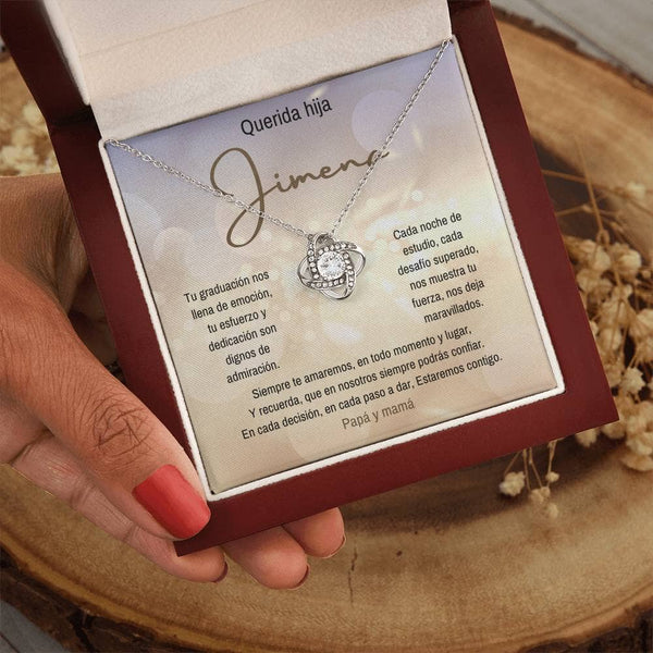 Un Abrazo Eterno para tu Graduada: El Collar de Nudo de Amor que Encierra Todo tu Orgullo y Amor Jewelry/LoveKnot 14K White Gold Finish Luxury Box 