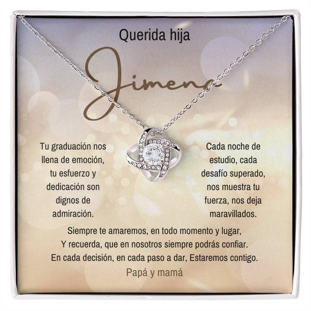Un Abrazo Eterno para tu Graduada: El Collar de Nudo de Amor que Encierra Todo tu Orgullo y Amor Jewelry/LoveKnot 