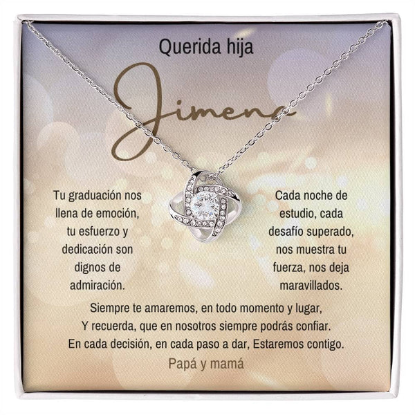 Un Abrazo Eterno para tu Graduada: El Collar de Nudo de Amor que Encierra Todo tu Orgullo y Amor Jewelry/LoveKnot 