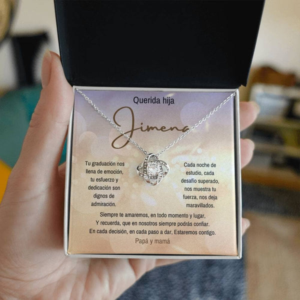 Un Abrazo Eterno para tu Graduada: El Collar de Nudo de Amor que Encierra Todo tu Orgullo y Amor Jewelry/LoveKnot 14K White Gold Finish Standard Box 