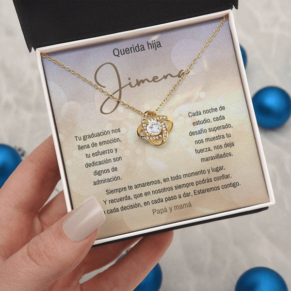 Un Abrazo Eterno para tu Graduada: El Collar de Nudo de Amor que Encierra Todo tu Orgullo y Amor Jewelry/LoveKnot 18K Yellow Gold Finish Standard Box 