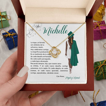 Un Collar de Nudo de Amor para Celebrar su Graduación Jewelry/LoveKnot Acabado en Oro Amarillo de 18 quilates Luxury Box 
