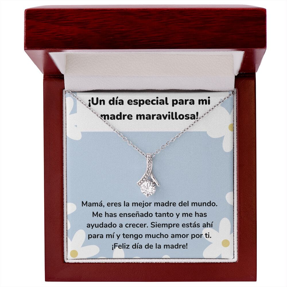 ¡Un día especial para mi madre maravillosa! Collar Belleza Seductora (Alluring Beauty) Para Mamá Jewelry/AlluringBeauty Acabado en oro blanco de 14 k Luxury Box 