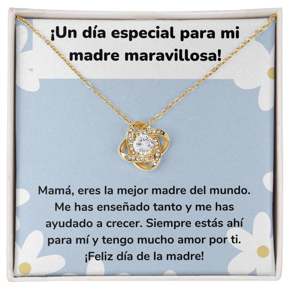 ¡Un día especial para mi madre maravillosa! Collar Para Mamá Nudo de Amor (LoveKnot) Jewelry/LoveKnot Acabado en Oro Amarillo de 18 quilates Cajita Estándar (GRATIS) 