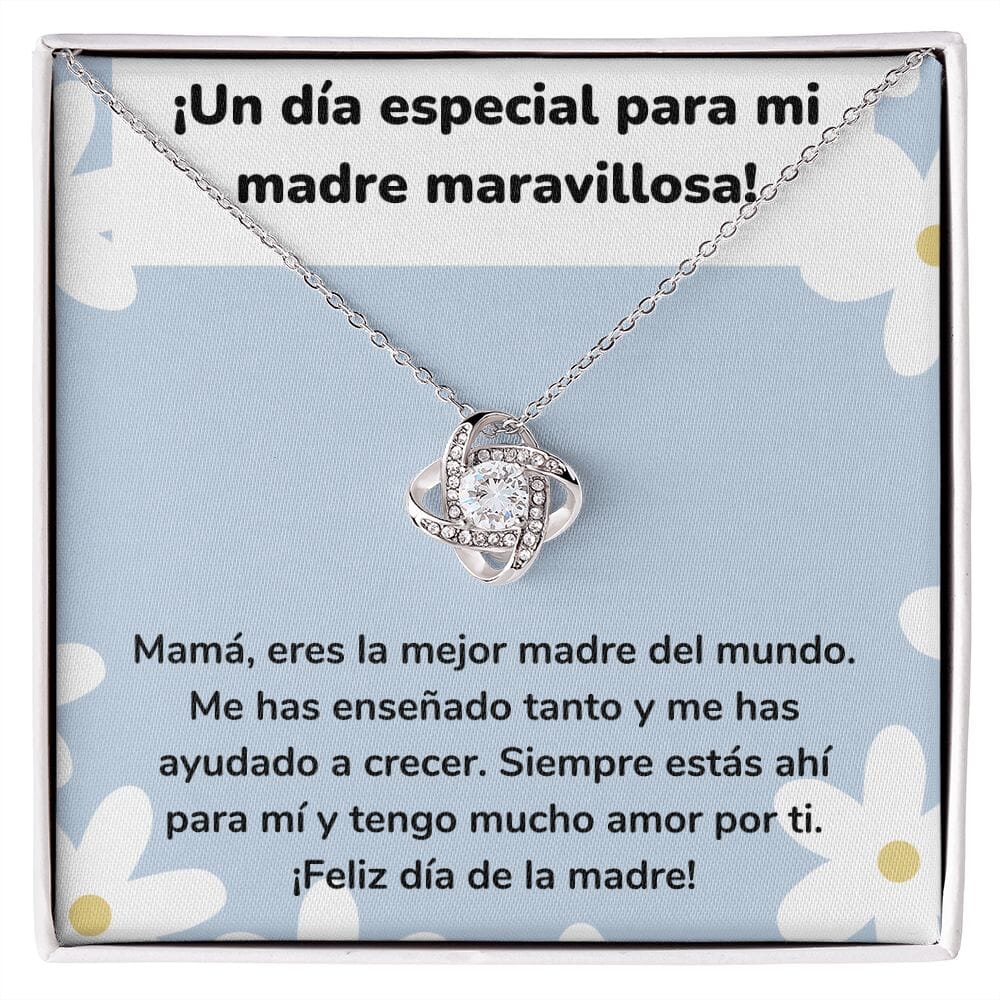 ¡Un día especial para mi madre maravillosa! Collar Para Mamá Nudo de Amor (LoveKnot) Jewelry ShineOn Fulfillment Acabado en oro blanco de 14 k Cajita Estándar (GRATIS) 