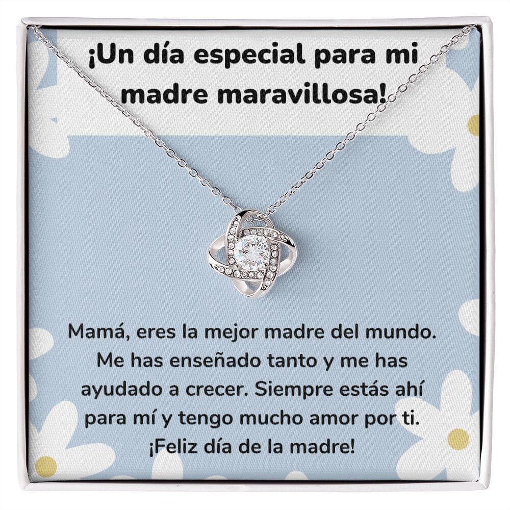 ¡Un día especial para mi madre maravillosa! Collar Para Mamá Nudo de Amor (LoveKnot) Jewelry/LoveKnot Acabado en oro blanco de 14 k Cajita Estándar (GRATIS) 
